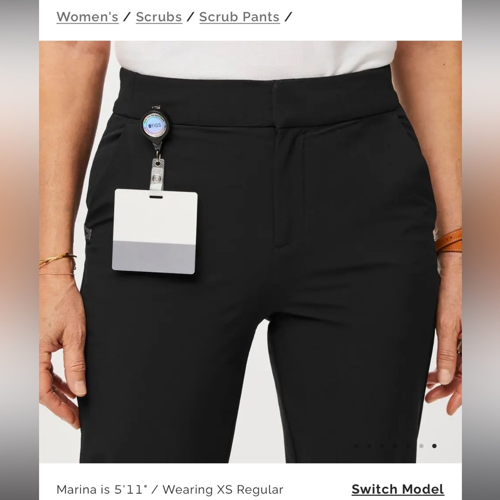 Figs Black Professional Work “Scrub” Pants